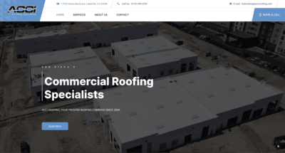 Web Design website thumbnail for ACCI Roofing San Diego California