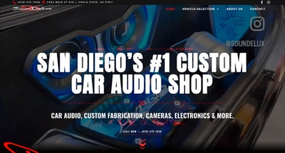 Custom-installed car audio system with illuminated speakers at Soundelux, San Diego’s #1 custom car audio shop.