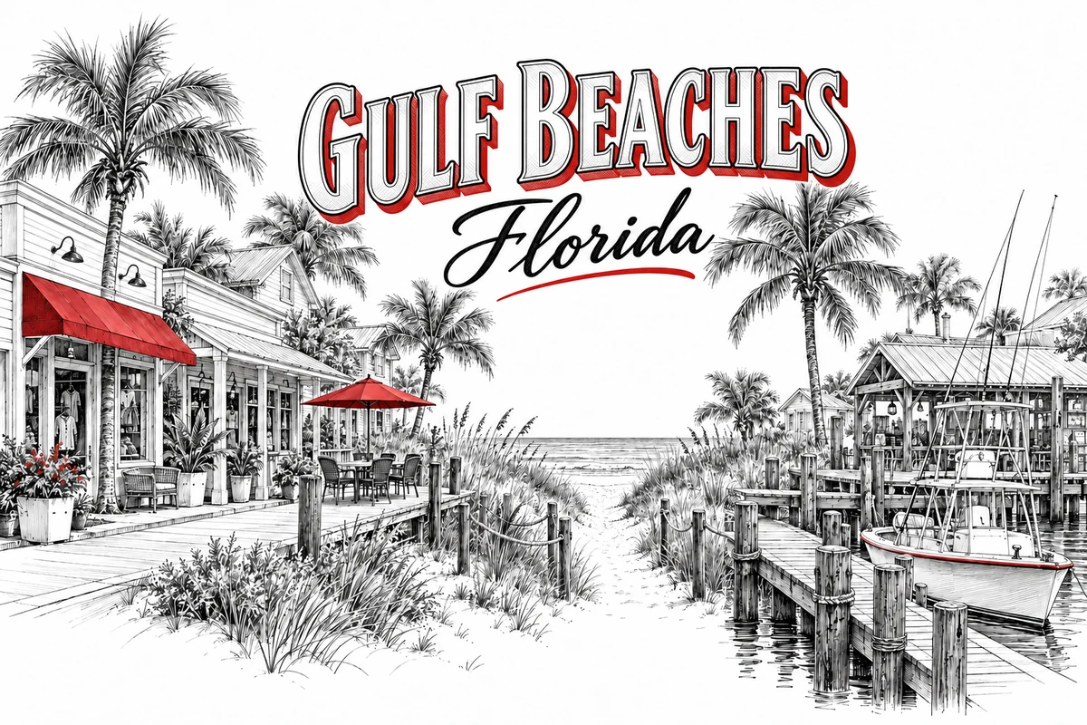 Gulf Beaches web design illustration